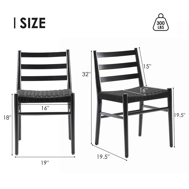 Simple Accent Chair Black Office Chair Reception Chair Set of 2 Side Chair Kitchen Chair with Wood Legs