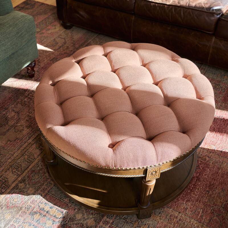 Maven Lane Mesa Round Upholstered Coffee Table