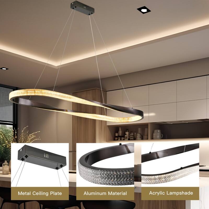 Modern Led Chandelier Dimmable Pendant Light Kitchen Island Lighting