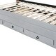 preview thumbnail 13 of 50, Whimsical Upholstered Platform Bed with Trundle & 3 Drawers, Rabbit-Shaped Headboard with Embedded LED Lights for Kids