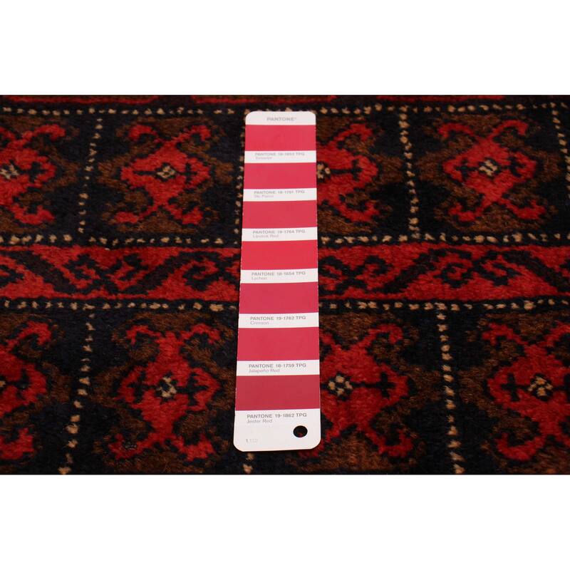 ECARPETGALLERY Hand-knotted Teimani Red Wool Rug - 4'1 x 9'3
