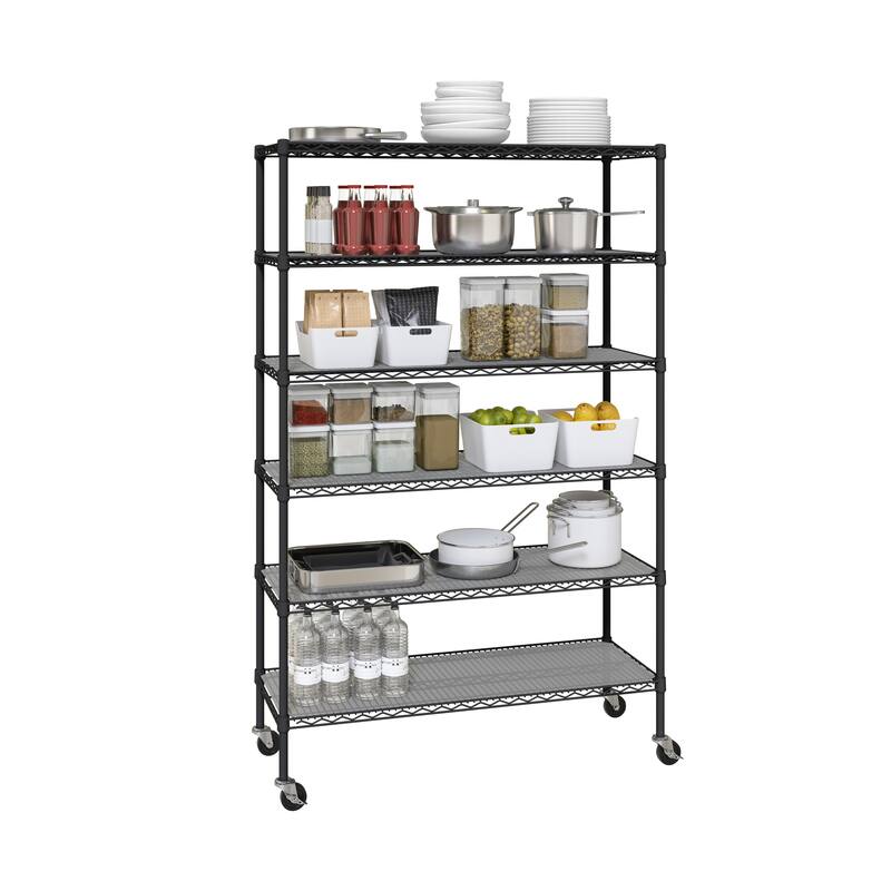 Seville Classics UltraDurable 6-Tier NSF Steel Shelving with Shelf Liners