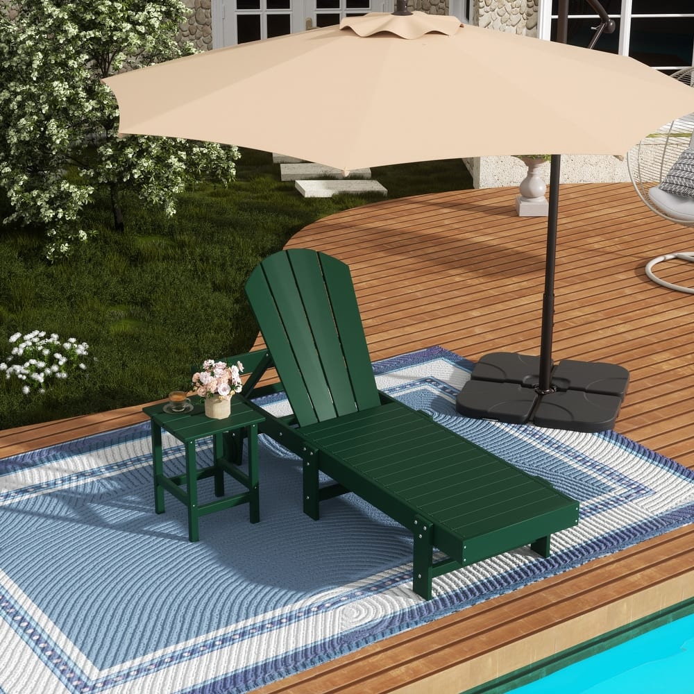 Laguna Hdpe All Weather Outdoor Patio Pool Reclining Armless Chaise Lounge (2-Piece Set)