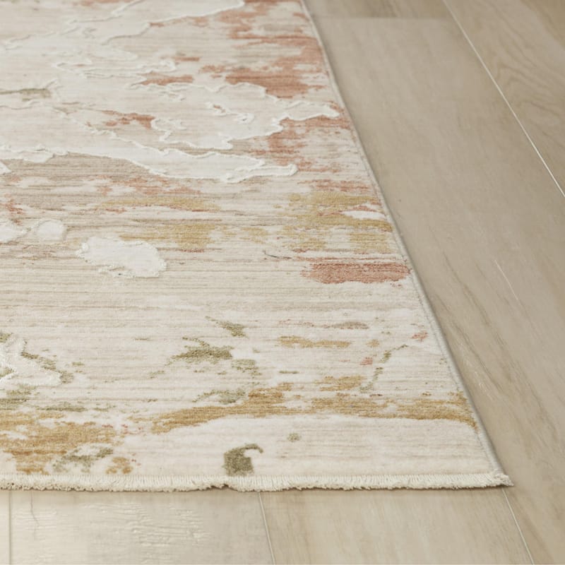 Alora Decor Poppy Transitional Ivory Polyester/Polypropylene Area Rug