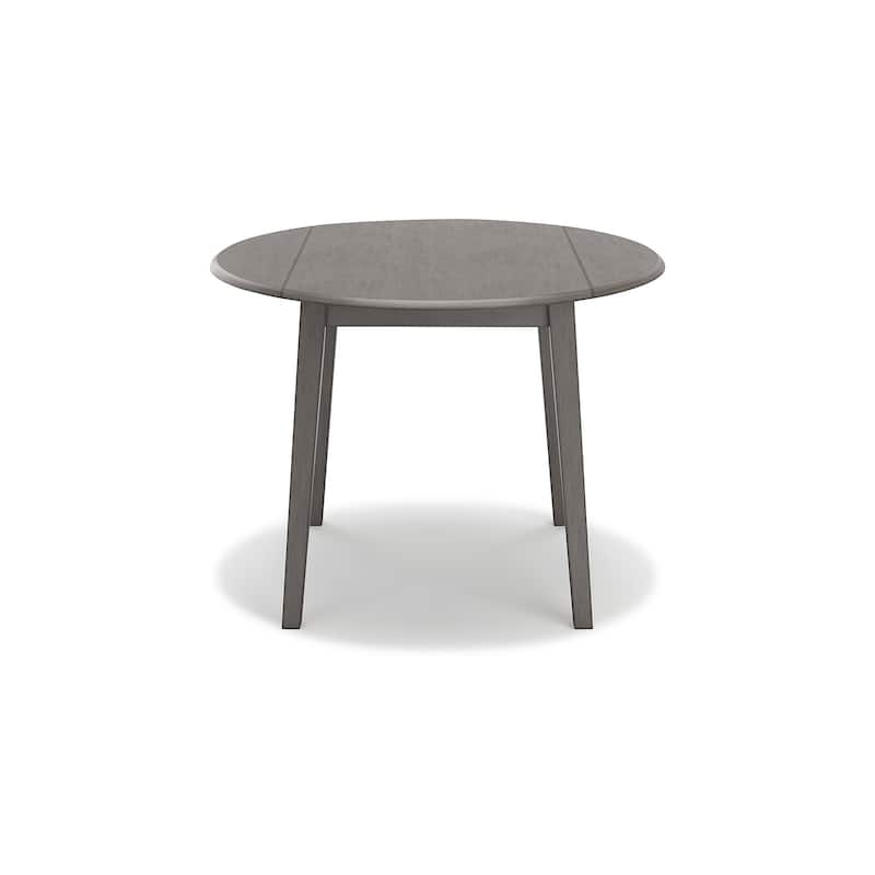 Signature Design by Ashley Shullden Gray Round Drop Leaf Dining Table - 43"W x 43"D x 30"H