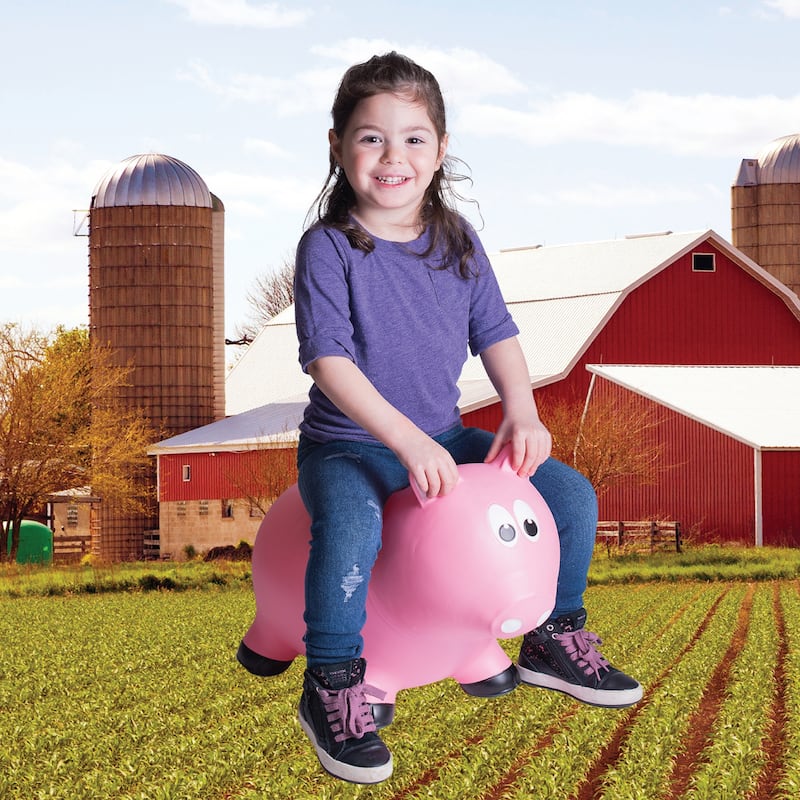 Toddler Boys and Girls Farm Hopper Bounce Toy, Pink Pig
