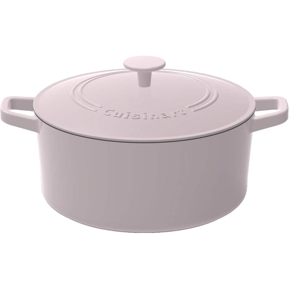 Cuisinart 5- Quart Chef's Classic Enameled Cast Iron Round Covered Casserol, lilac