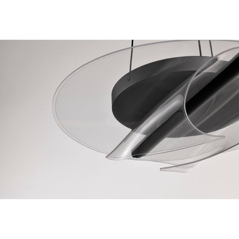 Geneva 18 Inch LED Pendant Matte Black Silk Screened Acrylic Lens - Matte Black