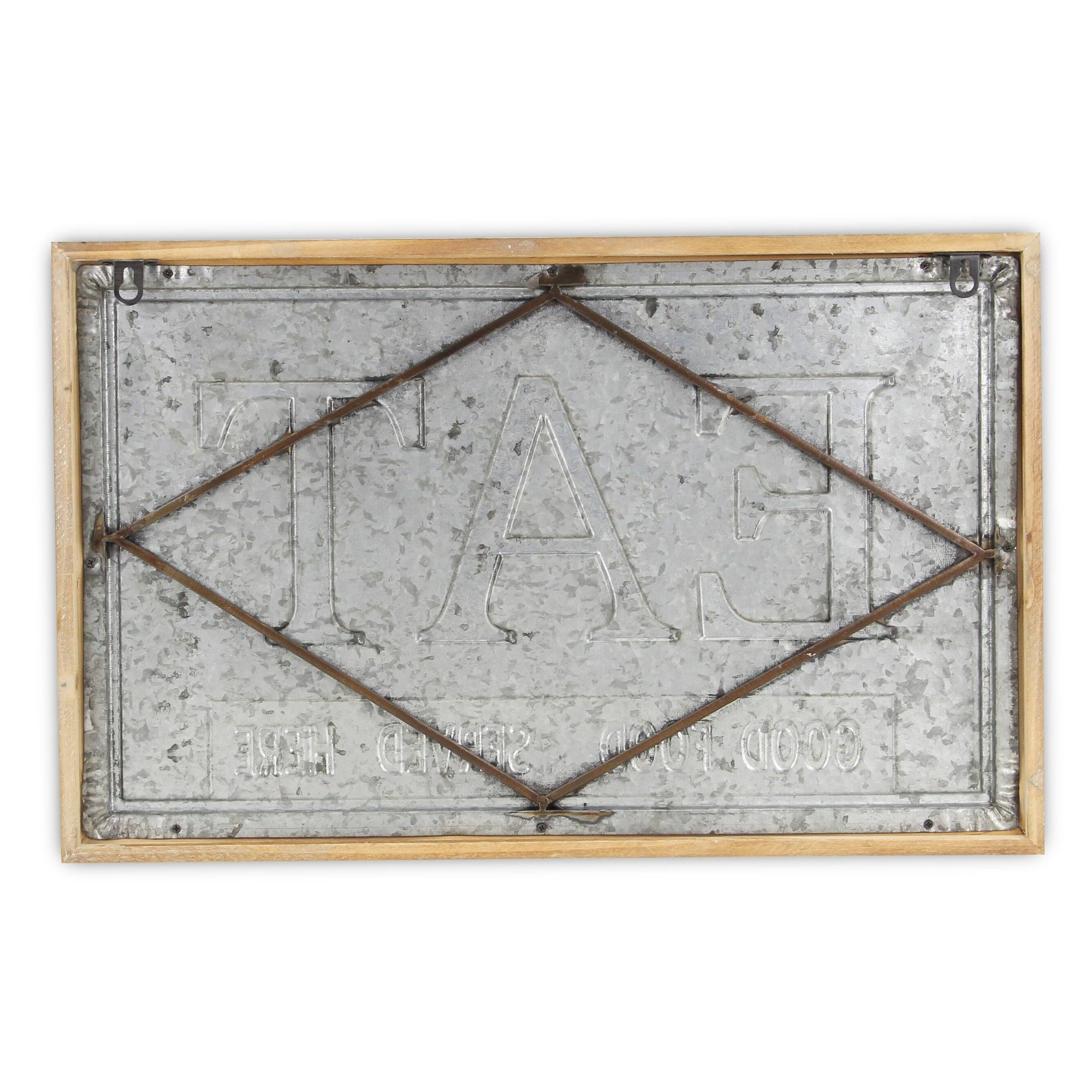 Gray Metal Eat Wall Decor On Sale Bed Bath & Beyond 36272373