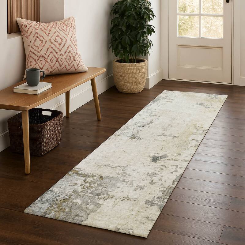 Premium Washable Super Soft Modern Solid Mayfield Rug - Pewter - 2'3" x 7'6"