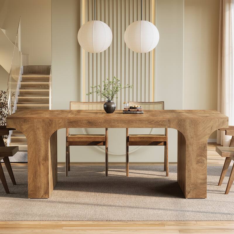 Farmhouse Rectangular Dining Table for 6-8 People