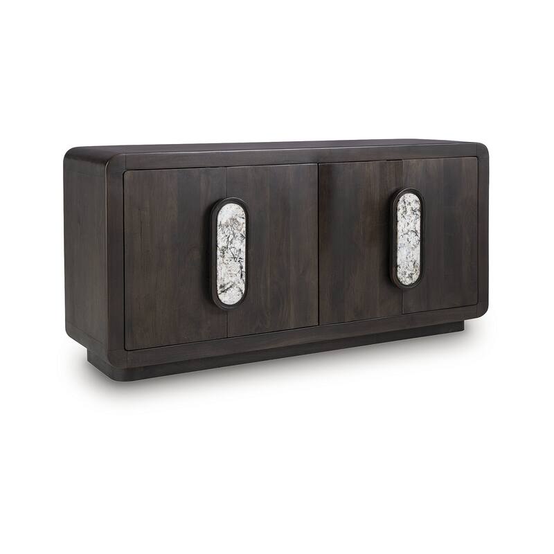 Signature Design by Ashley Elliston Dark Brown Accent Cabinet - 64.75" W x 17.75" D x 31.63" H