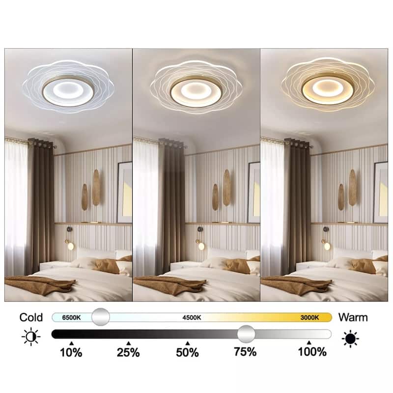 Modern 23" Ring LED Chandelier Flush Mount LED Ceiling Light Remote - 23" x 2"