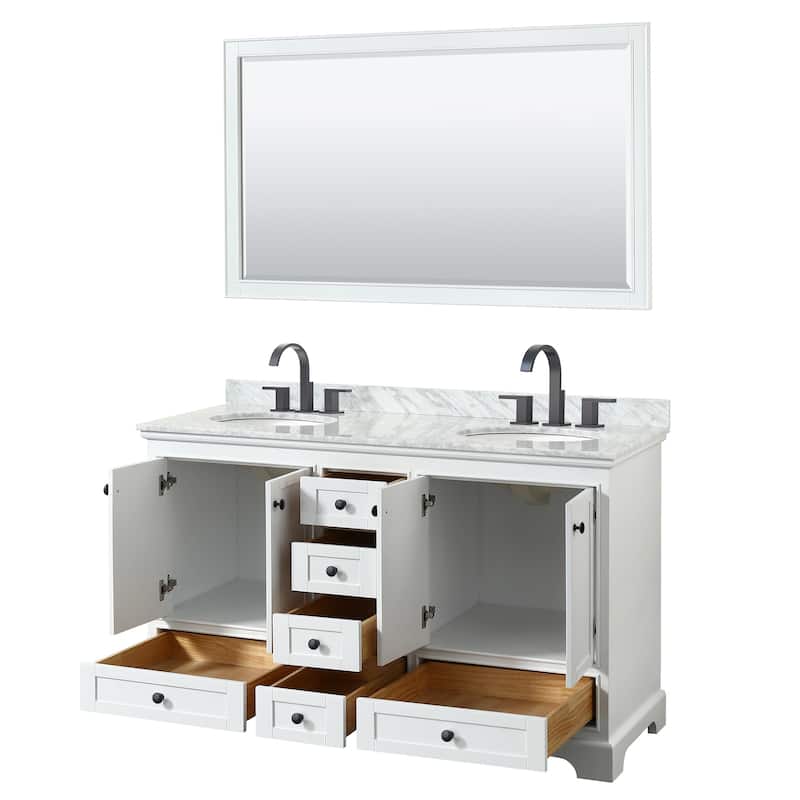 Wyndham Collection Deborah 60" Free Standing Double Vanity Set with