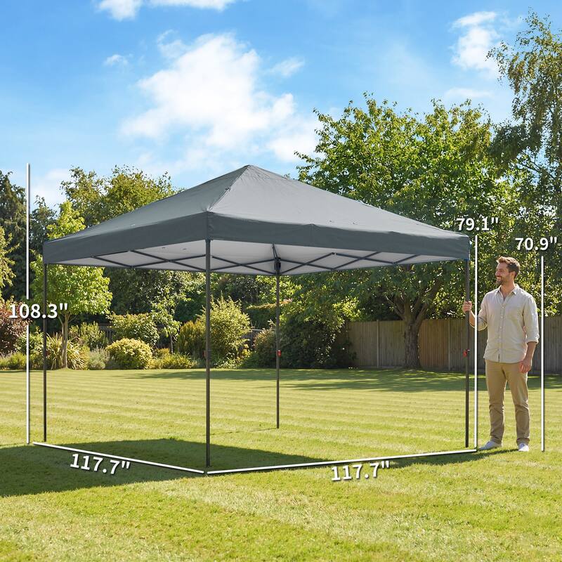 Outsunny 10 x 10 ft Pop Up Canopy Tent with One Push Setup, Easy Setup Outdoor Portable Instant Canopy Shelter