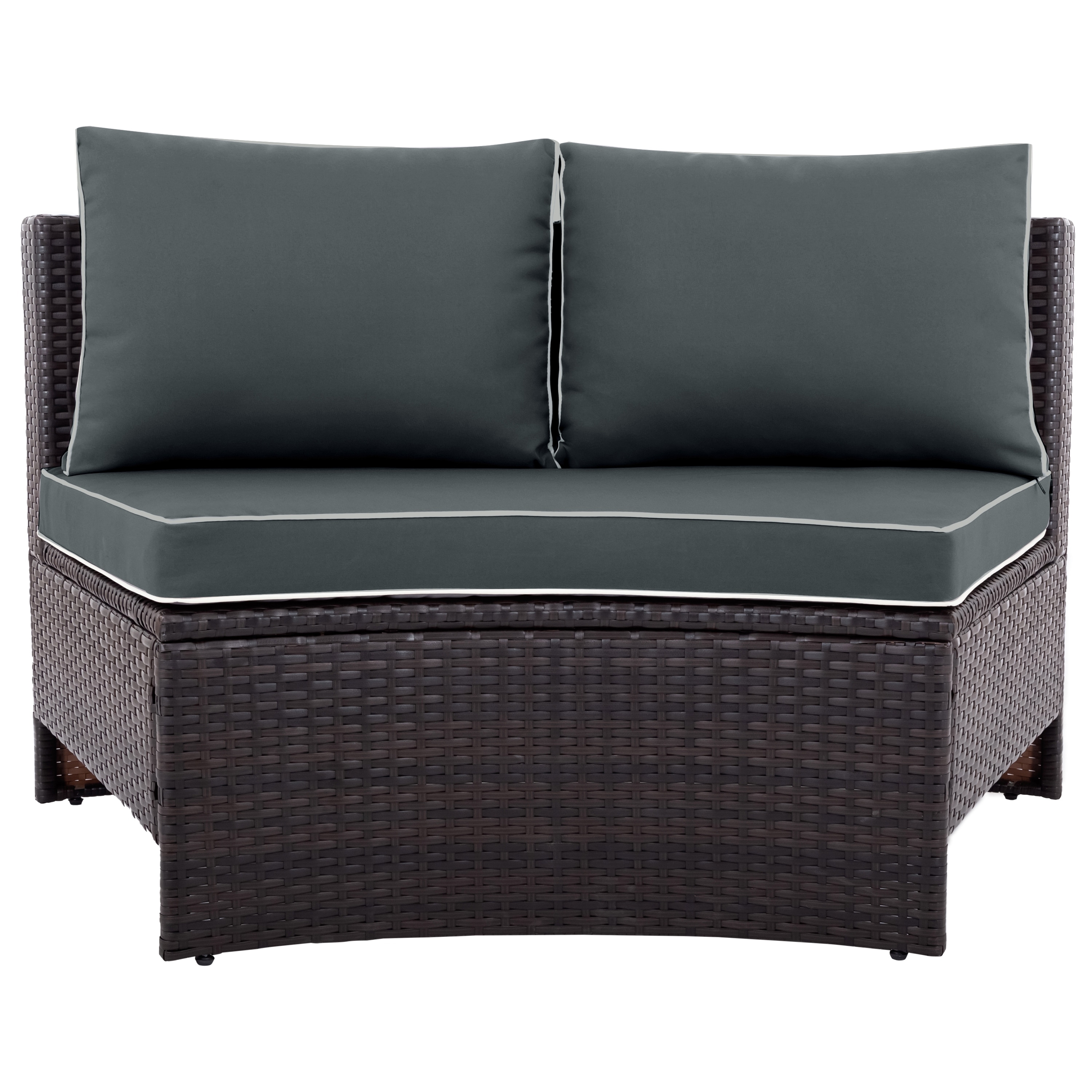 4 Piece Patio Furniture Sets Rattan Sofa Set w One Storage Side