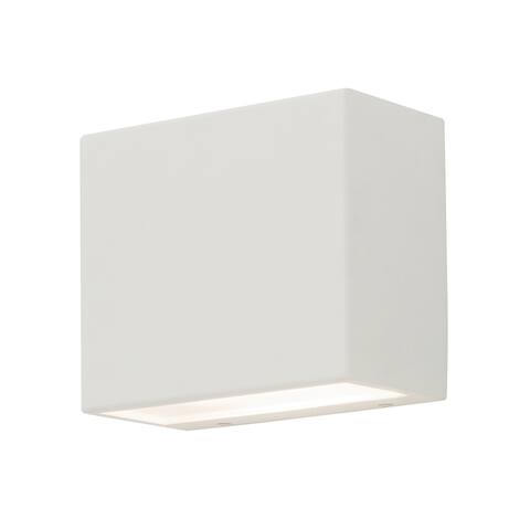 Dakota 1-light ADA White LED Outdoor Sconce, Frosted White Glass Shade