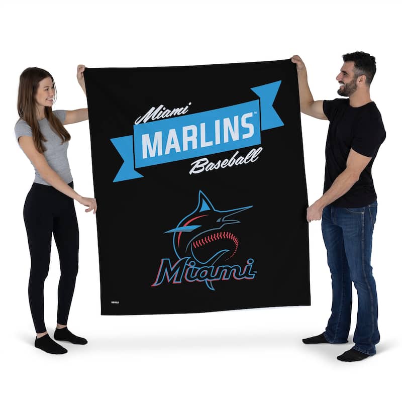 MLB Premium Marlins Printed Wall Hanging - 34"x40"