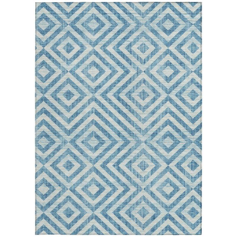 HomeRoots Geometric Transitional Rectangle Outdoor Rug