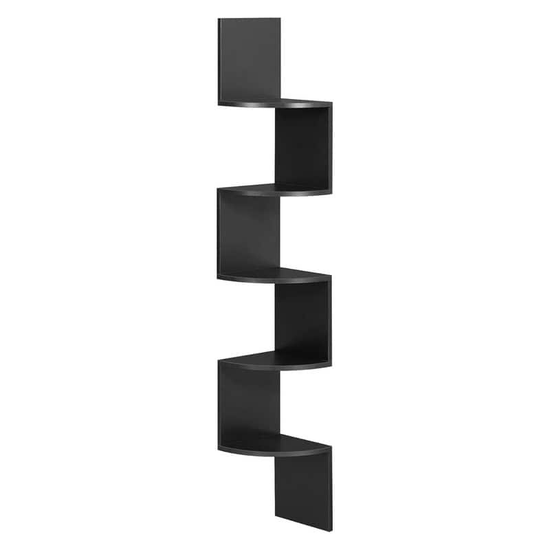 5-Tier Floating Corner Bookshelf Corner Shelf Wall Mount