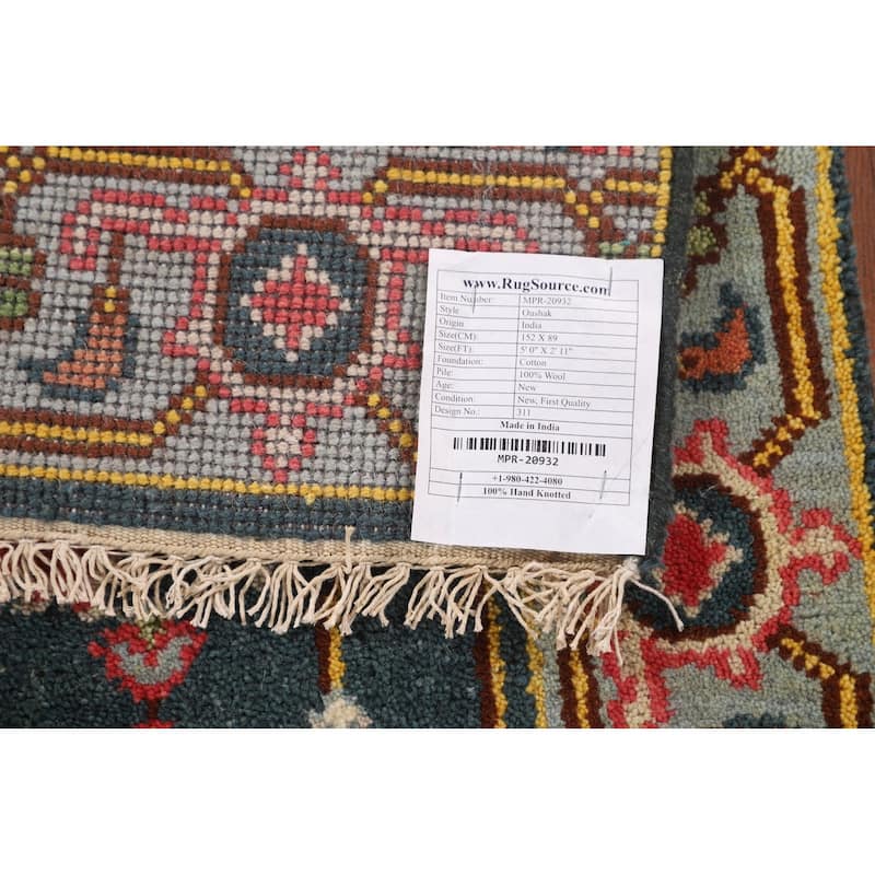 Oushak Oriental Foyer Rug Hand-Knotted Wool Carpet - 2'11"x 5'0"