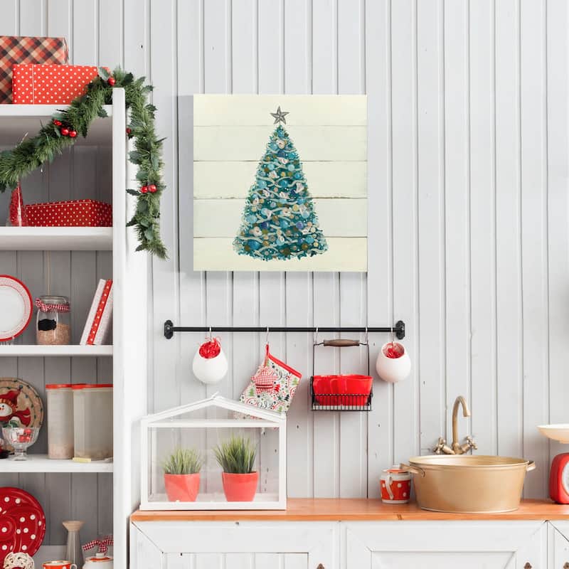 Christmas Shell Tree-Premium Gallery Wrapped Canvas - Ready to Hang