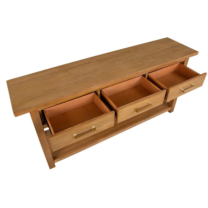 Magnussen Home Lindon Belgian Wheat Rectangular Sofa Table - 64''W x 16''D x 30''H