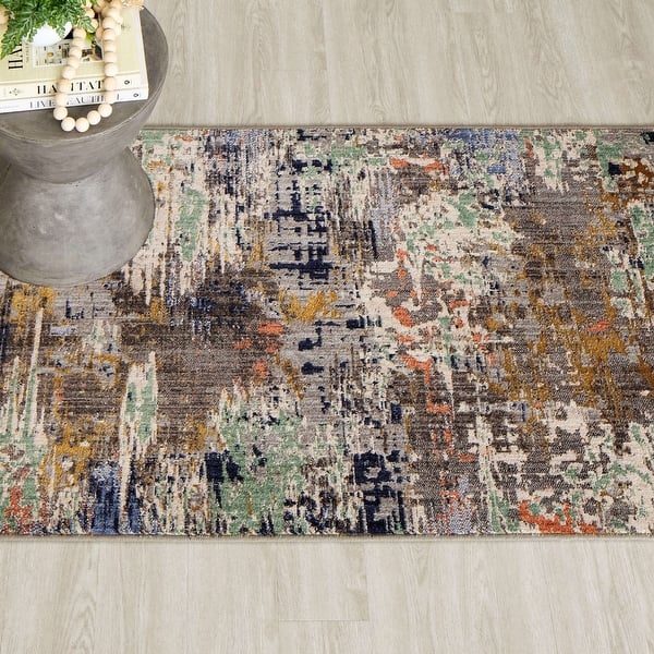 Scott Living by Mohawk Talbert Dove Abstract Woven Area Rug On Sale