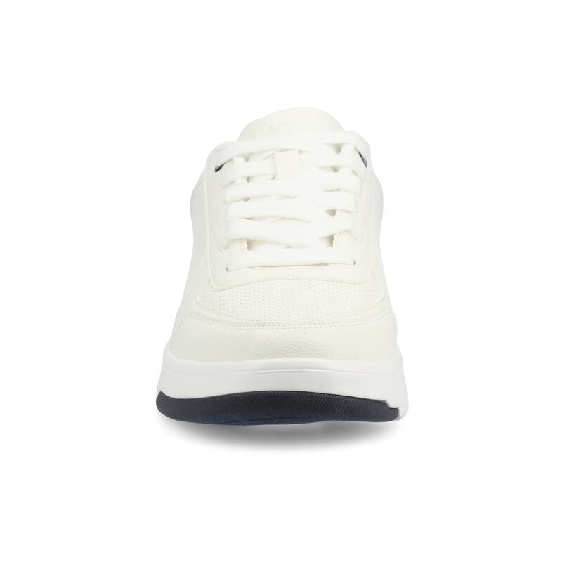 Vance Mens Swift Comfort Medium and Wide Width Perforated Low Top Sneaker - Medium - White - 12