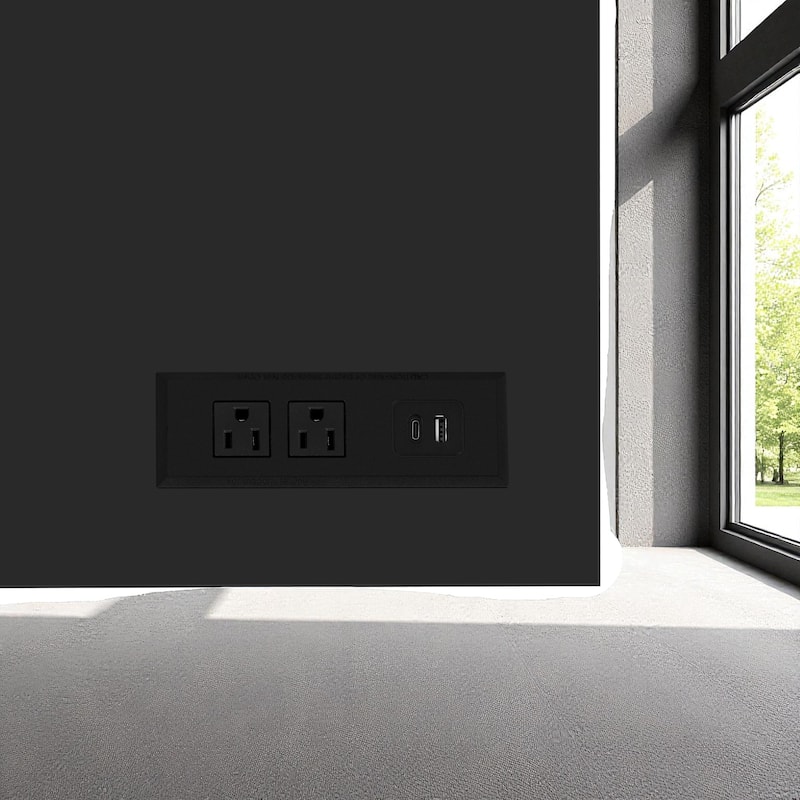 55.1-Inch Farmhouse Sideboard Buffet with Sliding Barn Doors, 4 Drawers & Power Outlet, Wood Storage Cabinet