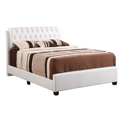 White Full Bed with Contemporary Design, Crisp Finish and Sturdy Frame for Guest Rooms, Kids' Bedrooms or Modern Homes
