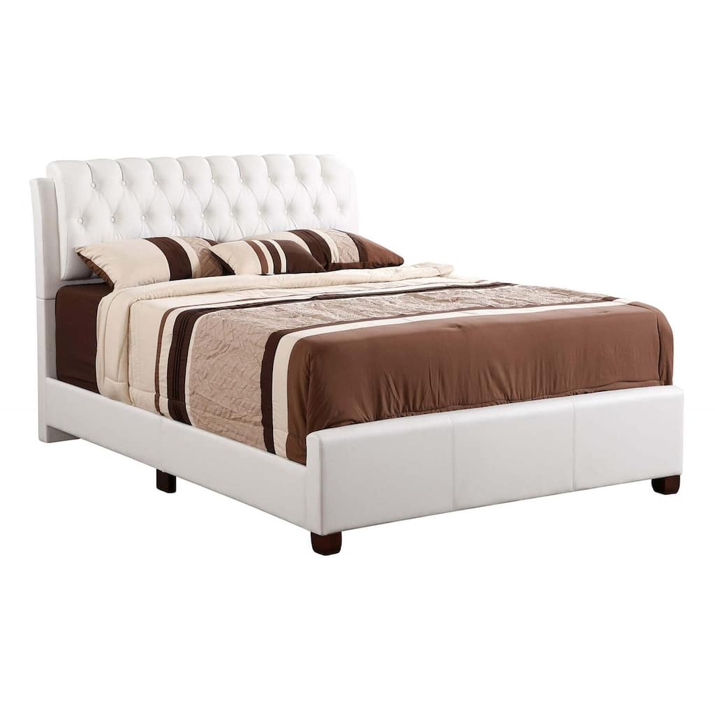 White Full Bed with Contemporary Design, Crisp Finish and Sturdy Frame for Guest Rooms, Kids' Bedrooms or Modern Homes