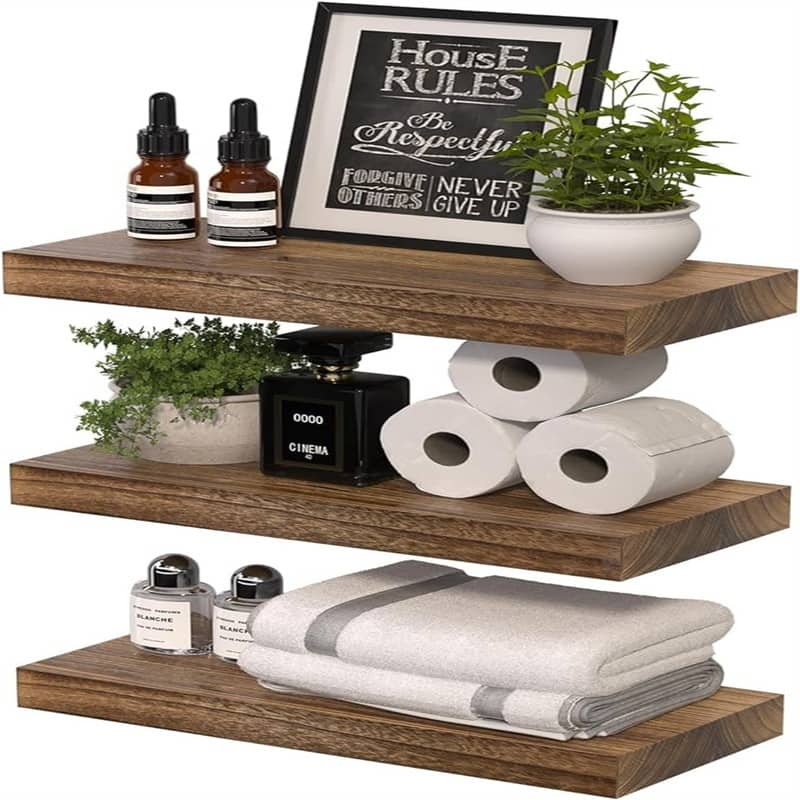 Wooden Floating Shelves for Wall 15.7 - 7.08"D x 15.7"W x 1.54"H - Light Brown