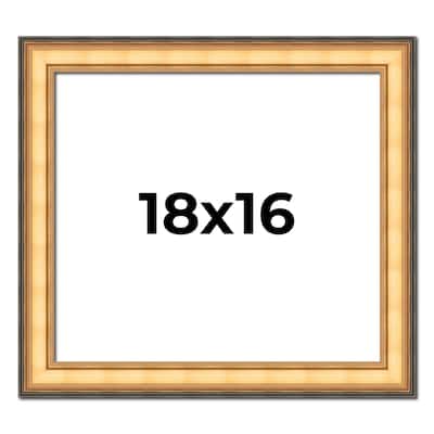18x16 Frame Gold Plein Aire Solid Wood Picture Frame Width 2 Inches |