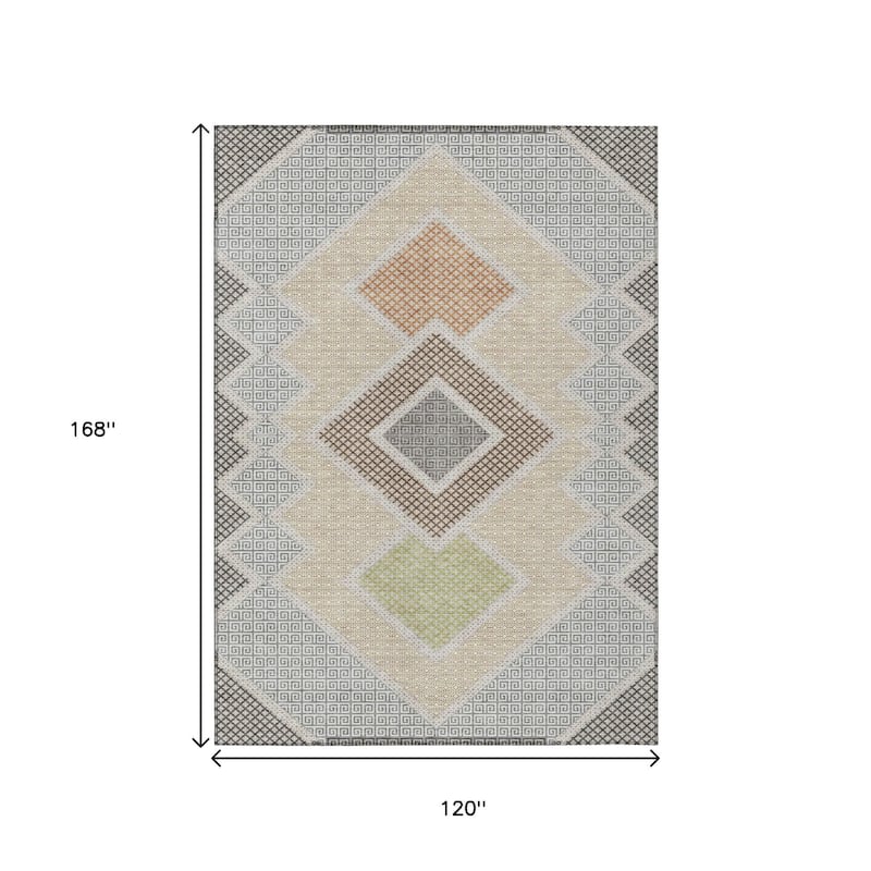 HomeRoots Geometric Transitional Rectangle Outdoor Rug