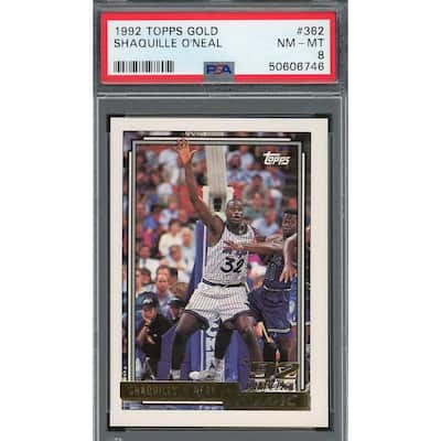 Shaquille O'Neal 1992 Topps Gold Basketball Rookie Card #362 Graded PSA 8 - 8'6" x 11'6"