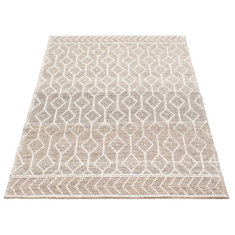ECARPETGALLERY Braid weave Sienna Taupe Wool Rug - 5'1 x 8'0
