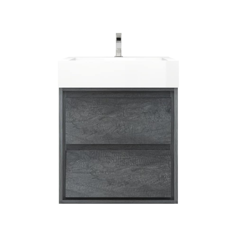 Victoria 24" Wall Mounted Modern Vanity with Acrylic Sink