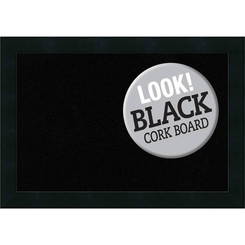 Framed Black Cork Board, Mezzanotte Black - small - 20 x 14"