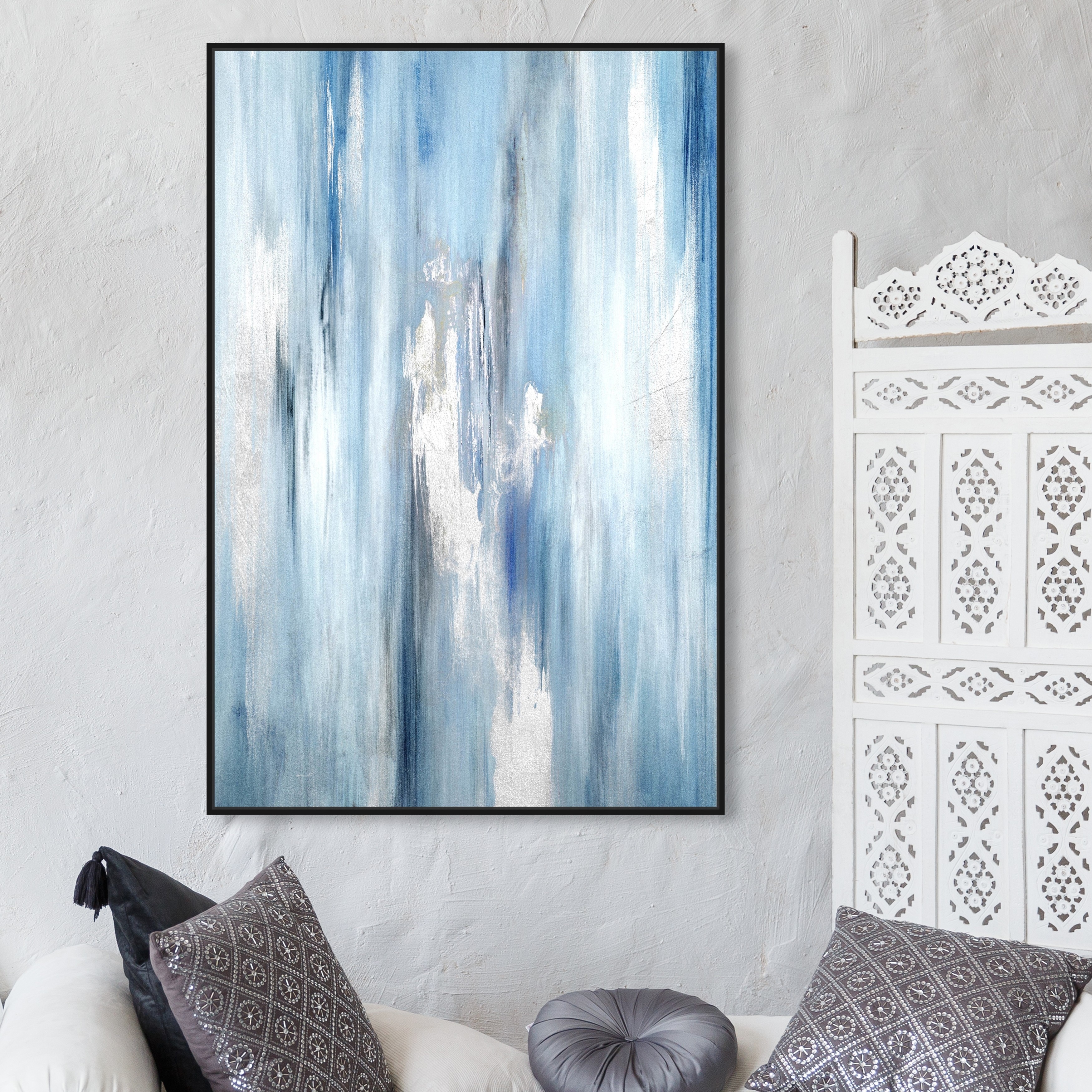 Shop Oliver Gal Waterfall Abstract Wall Art Framed Canvas Print