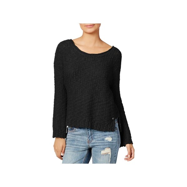 Roxy Womens Juniors Can't Be Ignored Pullover Sweater Open Back Textured