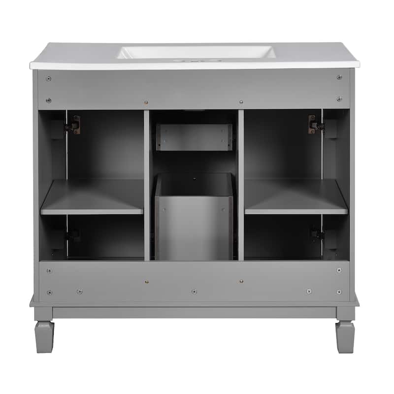 36'' Freestanding Bathroom Vanity Set with Mirror Cabinet