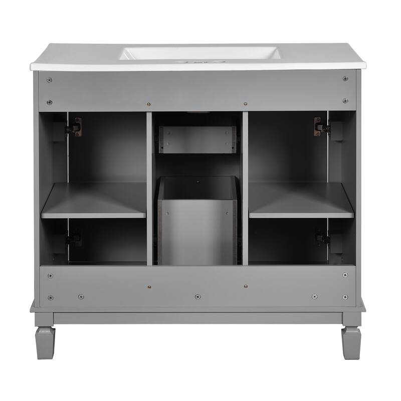 Roomfitters 36" Vanity with Sink, Modern Cabinet with 2 Drawers and Soft Closing Doors, Freestanding Bathroom Design