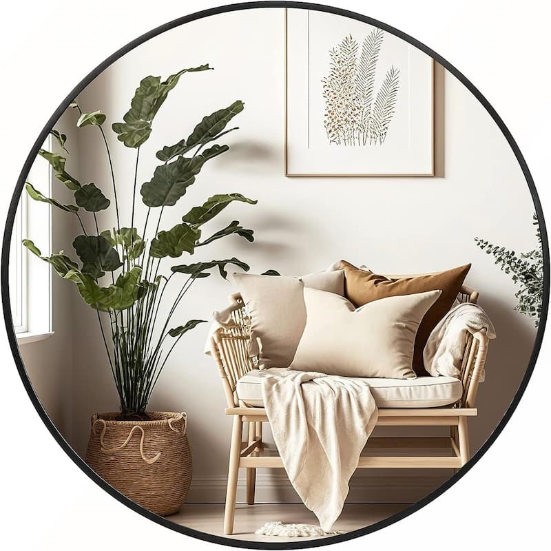 36 Inch Metal Framed Round Bathrrom Mirror