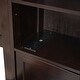 preview thumbnail 35 of 52, Full Size Wooden Bed with Trundle, Cabinet, and Sockets, Grey