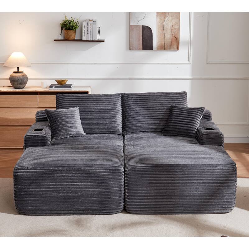 69" Cloud Sectional Couch, L-Shape Chaise with R-Shape Chaise with Deep Seat, and Comfortable 2 Seater Couch