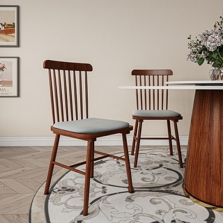 Crestmore Dining Chair Upholstered Seat Walnut (Set of 2)
