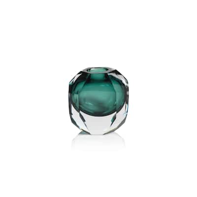 Albi Emerald Cut Glass Vase
