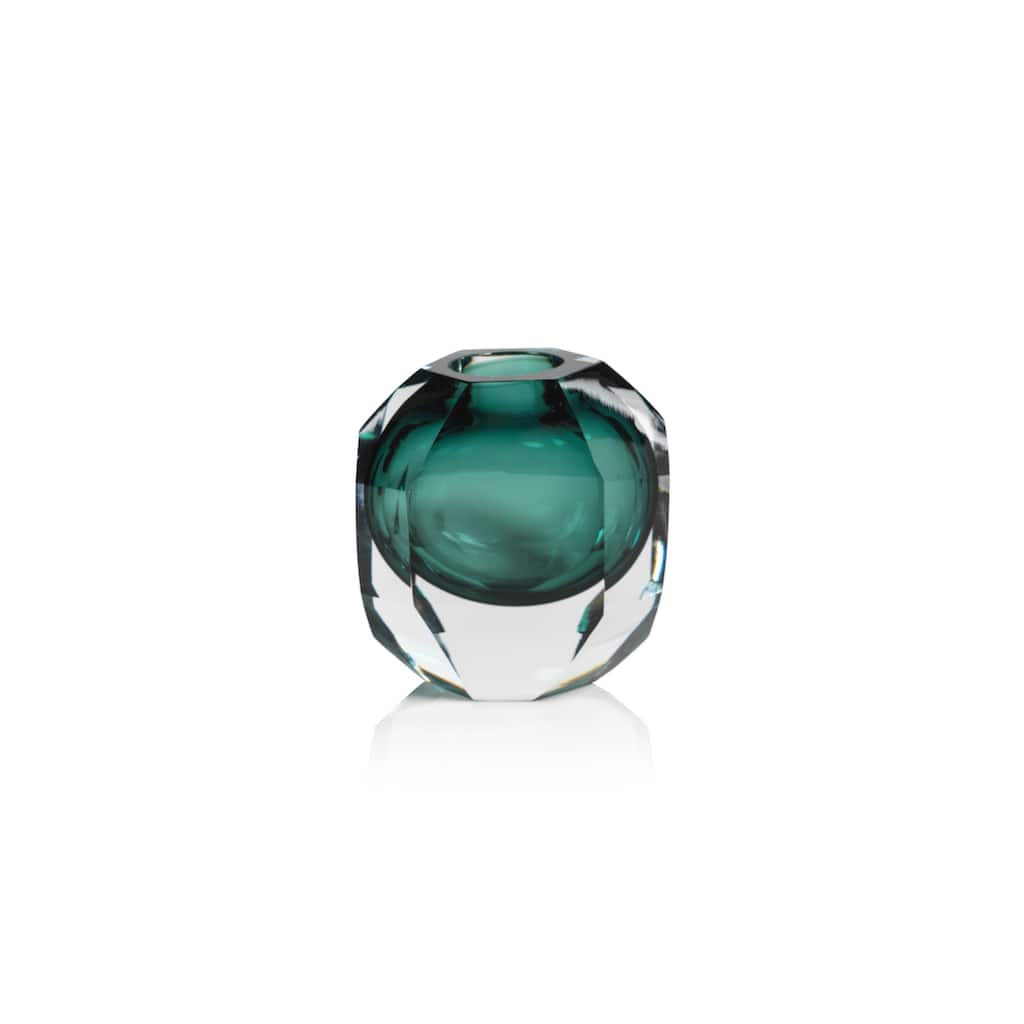 Albi Emerald Cut Glass Vase