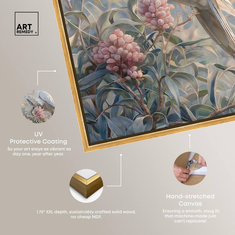 Cockatoo and Blossoms Canvas by Art Remedy
